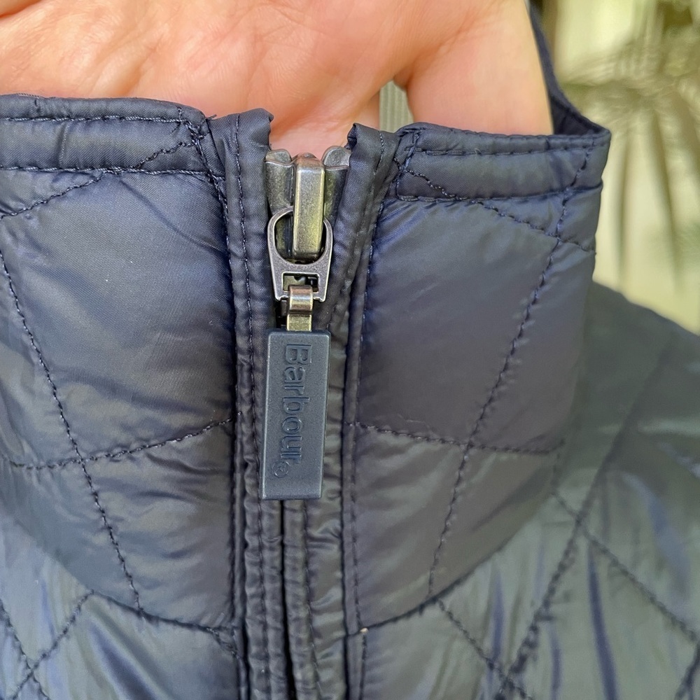 Barbour Down light jacket Navy Color sz 8 - Picture 6 of 8